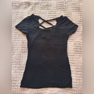 Black Top With Crisscross Design